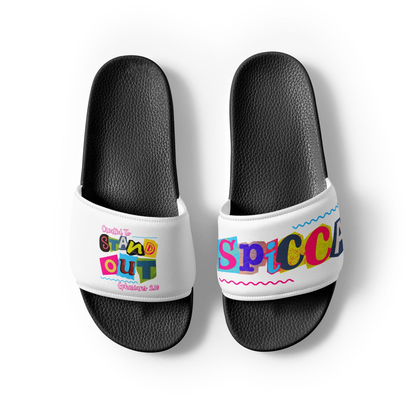 Comfortable and Stylish Created To Standout SPICCA Christian Women's Slides for Everyday Wear