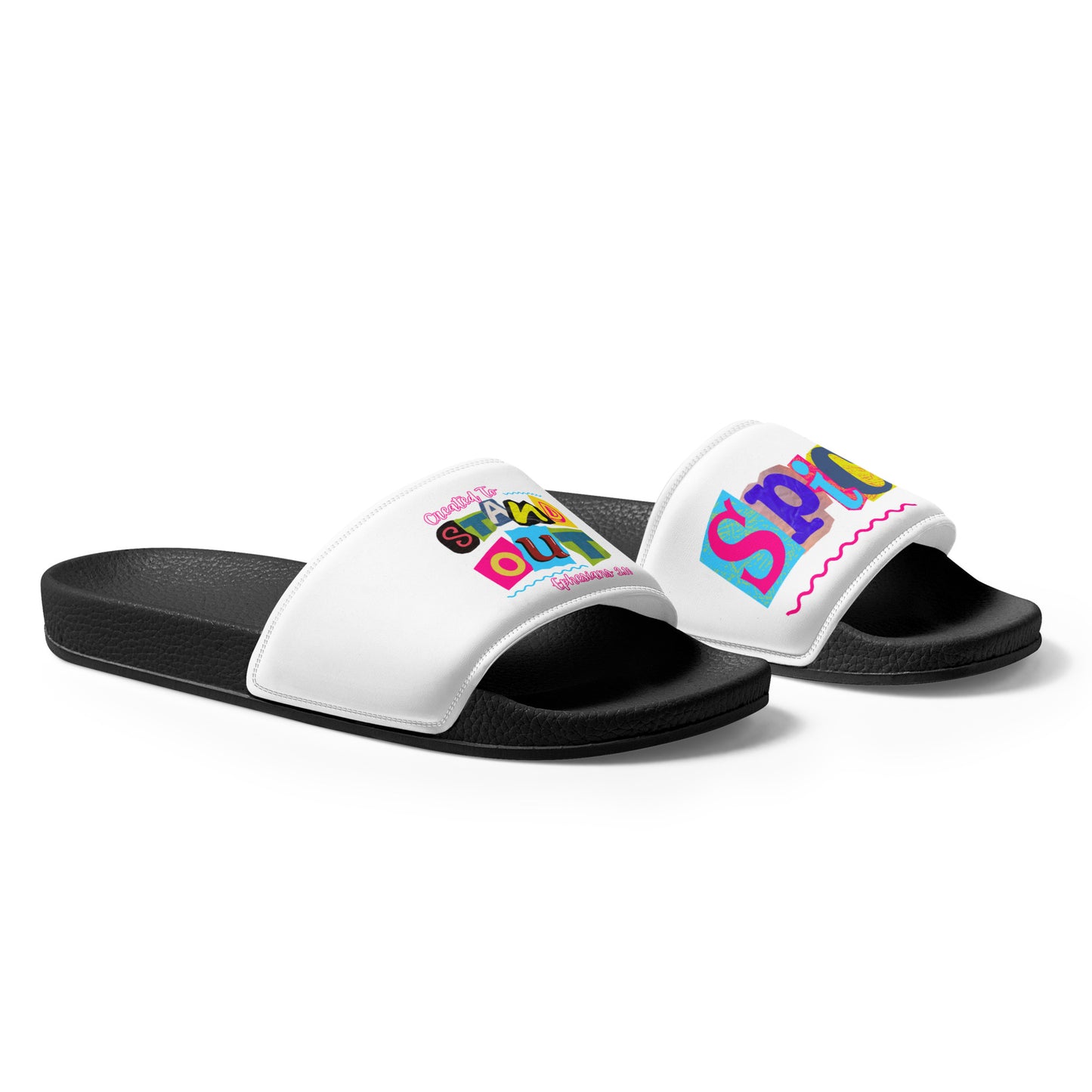 Comfortable and Stylish Created To Standout SPICCA Christian Women's Slides for Everyday Wear